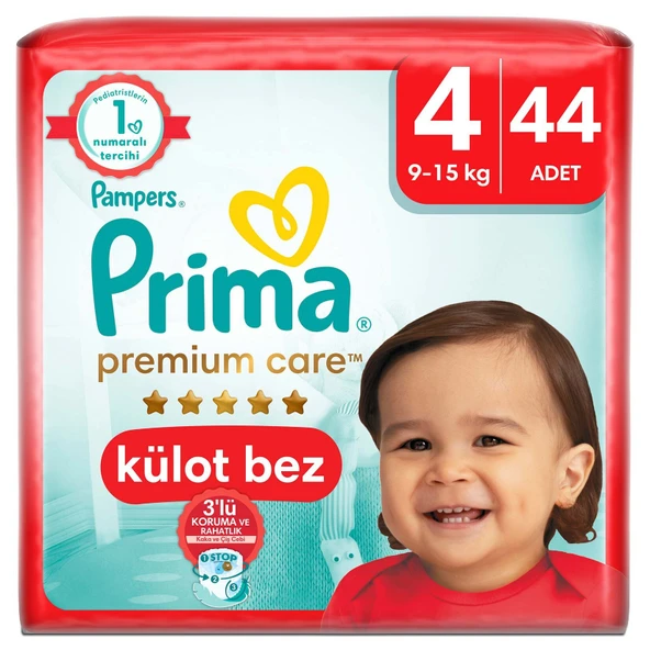 Prima Külot Bebek Bezi Premium Care 4 Numara 44'lü 9-15 kg