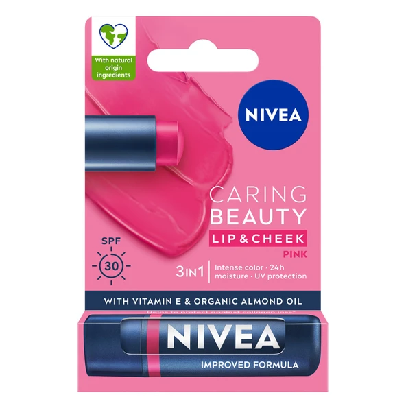 NIVEA Pembe Renkli Nemlendirici Dudak Bakım Kremi 4,8 G