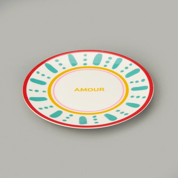 Kitchen Amour Servis Tabağı - Renkli - 25 cm