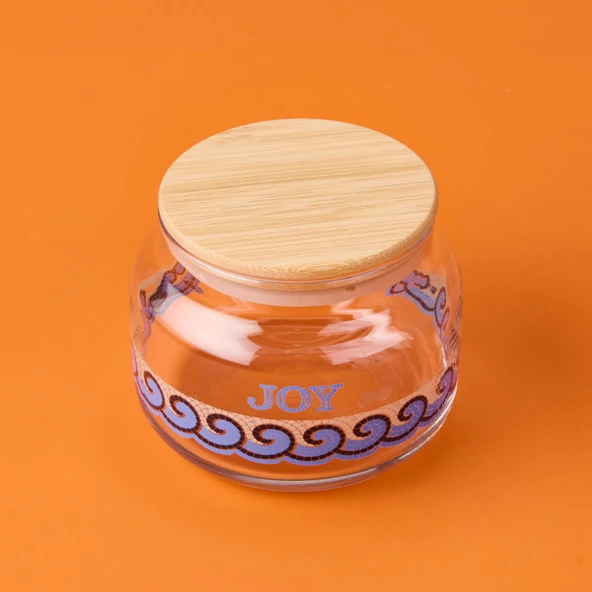 Blue Mosaiq Joy Kapaklı Cam Kavanoz - Renkli - 430 ml - 3