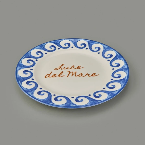 Kitchen Luve Del Mare Tatlı ve Kahvaltı Tabağı - Krem / Mavi - 21 cm - 3