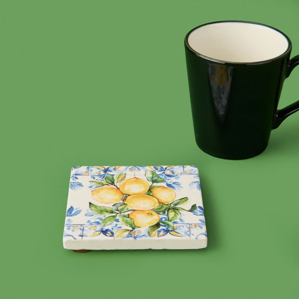 Kitchen Lime Bardak Altlığı - Renkli - 10 cm - 2