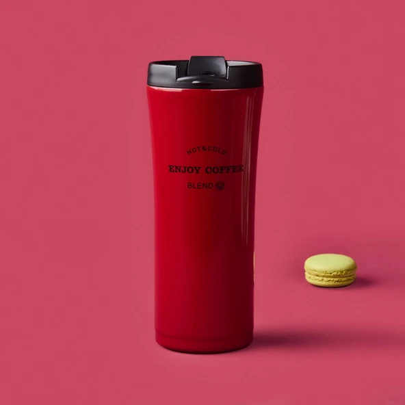 A638-01 Freedom Colours Termos - Kırmızı / Siyah - 550 ml - 2