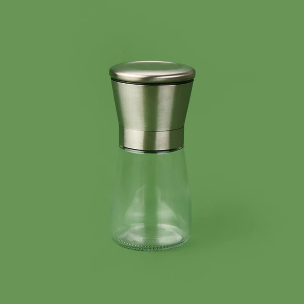 Tuz ve Biber Değirmeni - Şeffaf / Gri - 13 cm ürün görseli