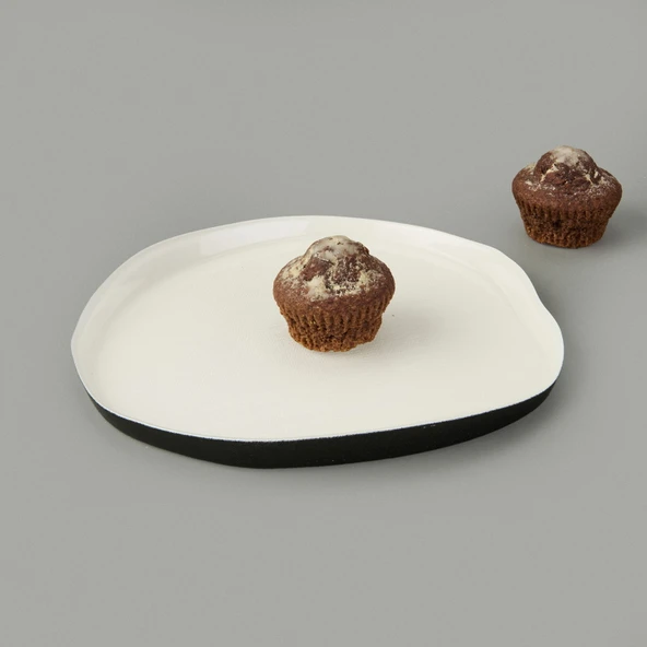 Kitchen Jota 4'lü Pasta Tabağı - Siyah / Beyaz - 21 cm - 3