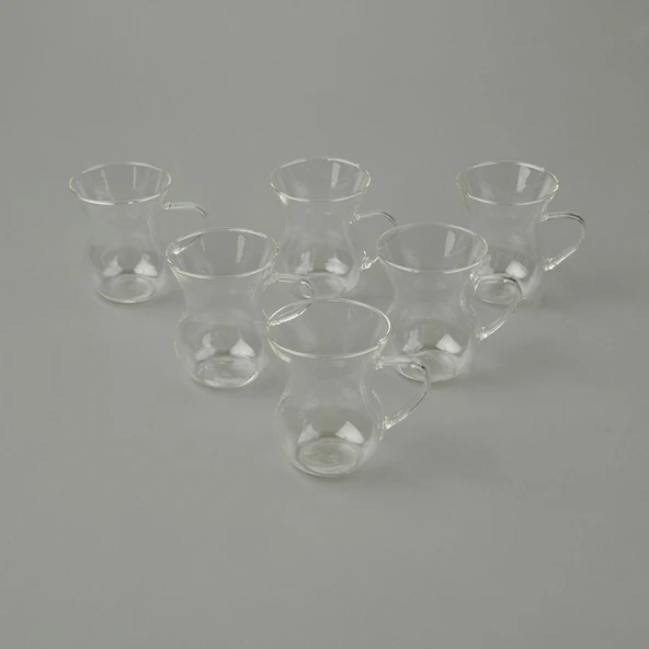 Keyif 6'lı Cam Kupa - Şeffaf - 200 ml - 2