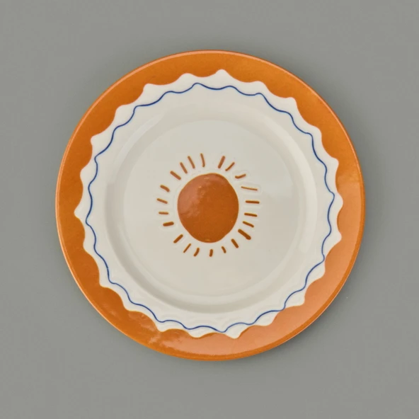 Kitchen Sun Tatlı ve Kahvaltı Tabağı - Krem / Sarı - 21 cm - 2