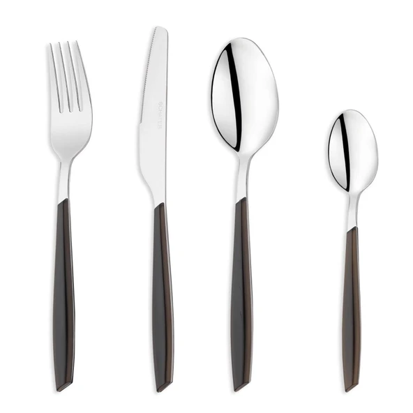 Mona 24 Parça Çatal Kaşık Bıçak Takımı - Siyah / Gri - 2