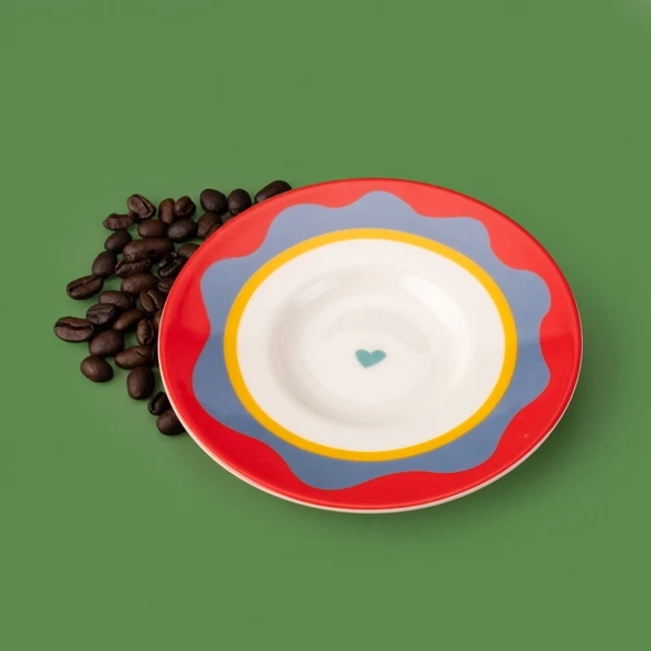 Kitchen Granny Çay Tabağı - Kırmızı / Yeşil - 13 cm - 3
