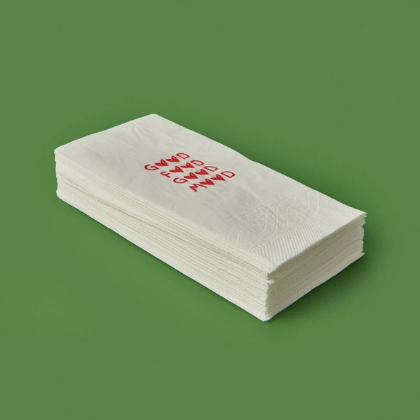 Kitchen 20'li Kalpli Desen Peçete - Kırmızı / Beyaz - 16x8 cm