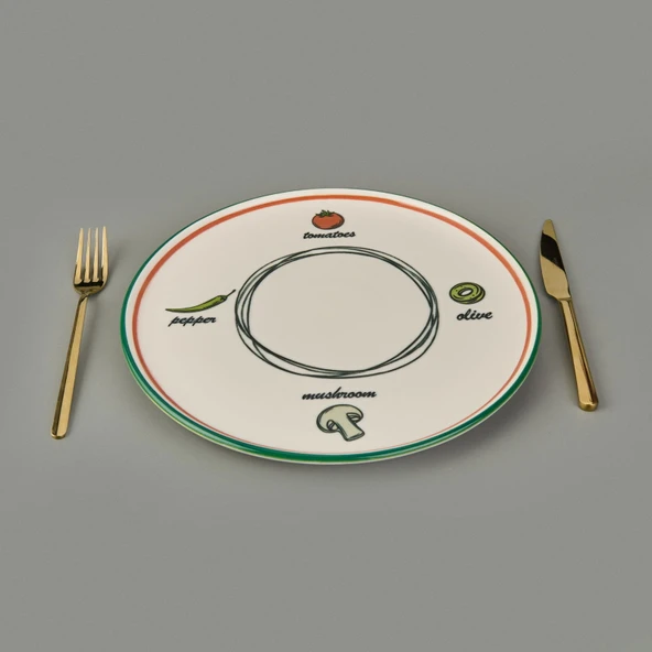 Kitchen Gourmet Classic Pizza Tabağı - Renkli - 30 cm - 2