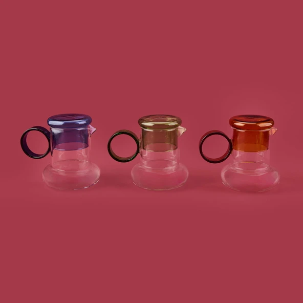 Ring Bardaklı Cam Sürahi - Asorti - 500 ml - 3