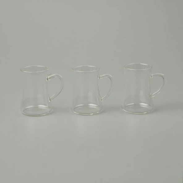 Keyif 3'lü Cam Kupa - Şeffaf - 200 ml - 2