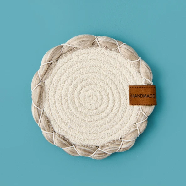 Soft Laetus Bardak Altlığı - Ekru / Bej - 13x13 cm - 3