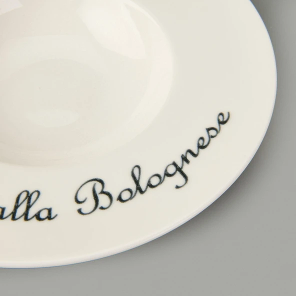 Kitchen La Luciana Porselen Makarna Tabağı - Siyah / Krem - 26 cm - 3