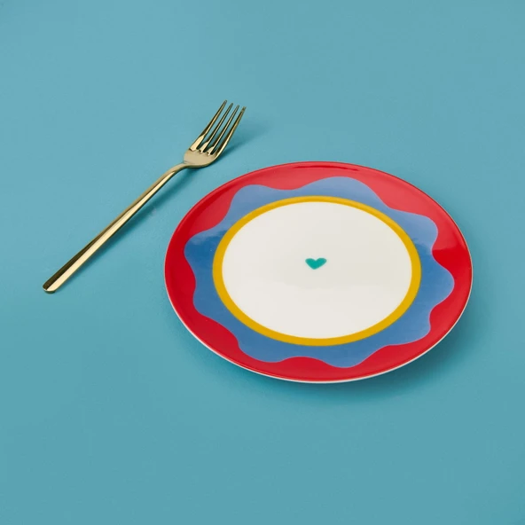 Kitchen Granny Tatlı Tabağı - Kırmızı / Yeşil - 19 cm - 2