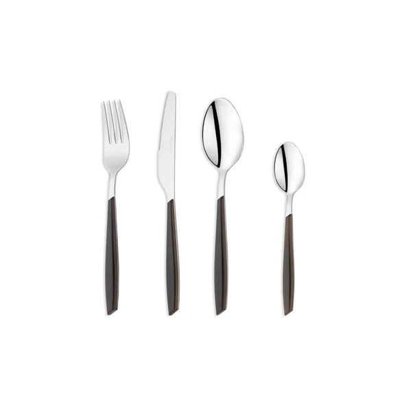 Mona 24 Parça Çatal Kaşık Bıçak Takımı - Siyah / Gri - 3