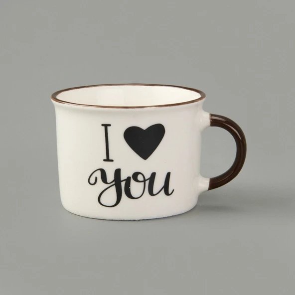 Star Love Porselen Kupa - Asorti - 210 ml - 2