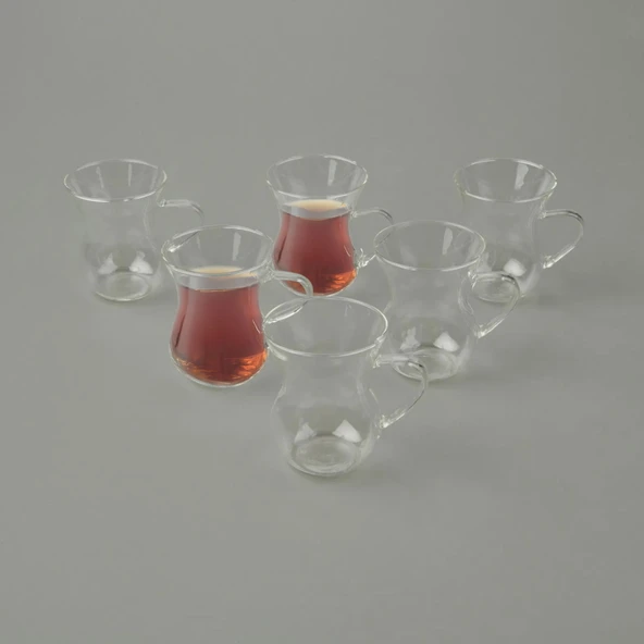 Keyif 6'lı Cam Kupa - Şeffaf - 200 ml