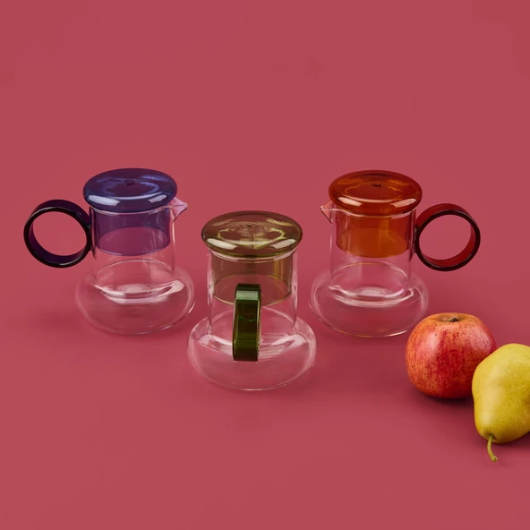 Ring Bardaklı Cam Sürahi - Asorti - 500 ml - 2