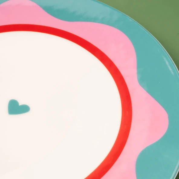 Kitchen Granny Servis Tabağı - Yeşil / Pembe - 25 cm - 3