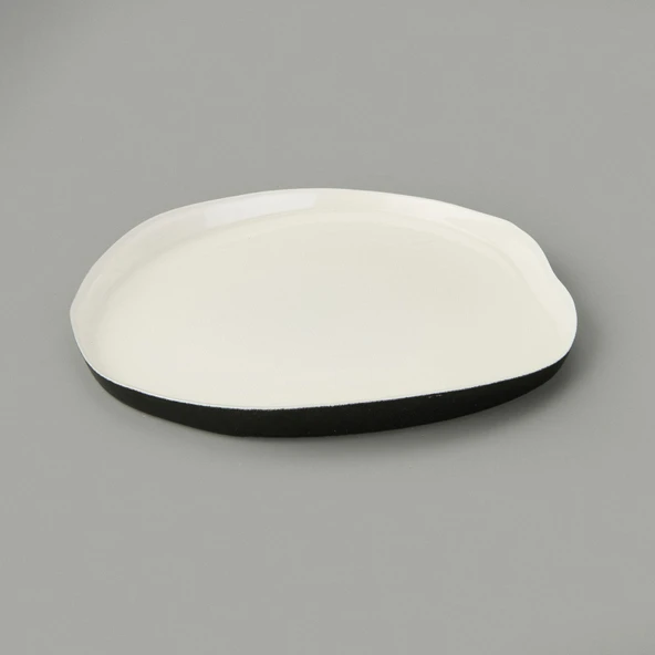 Kitchen Jota 4'lü Pasta Tabağı - Siyah / Beyaz - 21 cm - 2