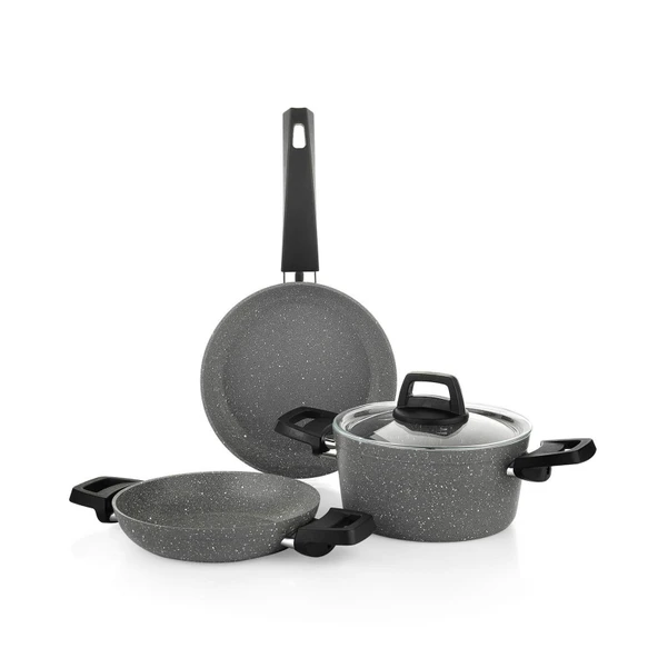 Eternal 3'lü Tencere Seti - Gri / Siyah - 2