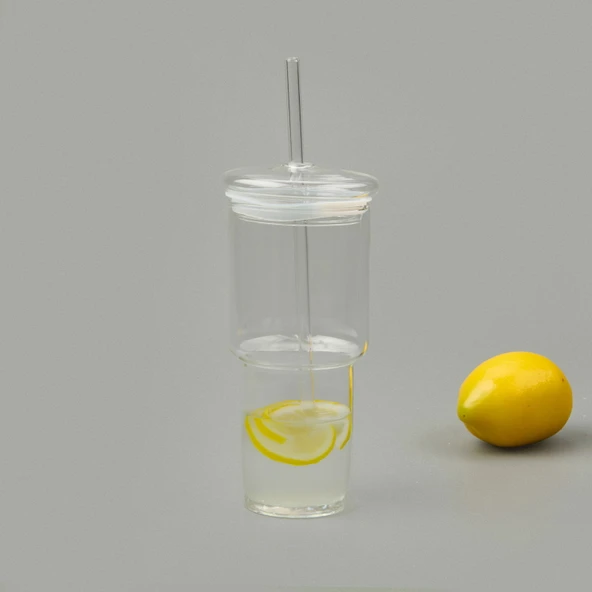 Cam Pipetli Bardak - Şeffaf - 1 lt