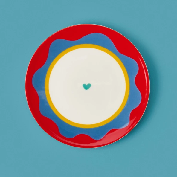 Kitchen Granny Tatlı Tabağı - Kırmızı / Yeşil - 19 cm - 3