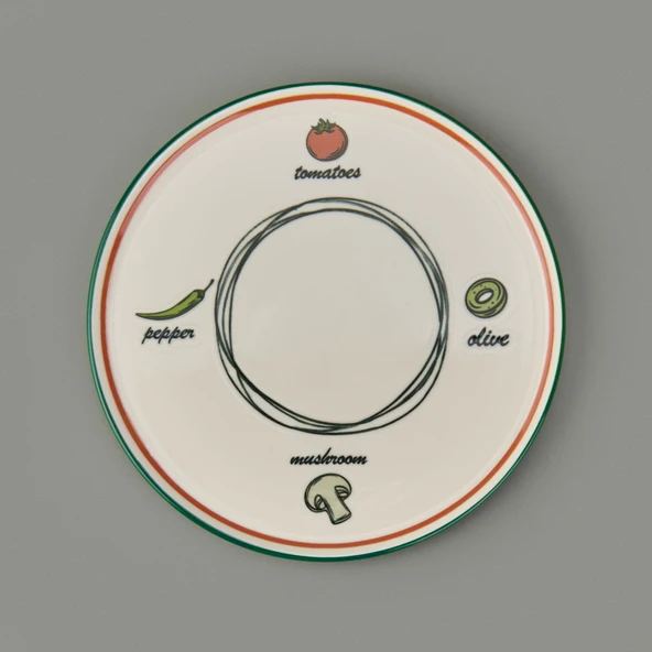 Kitchen Gourmet Classic Pizza Tabağı - Renkli - 30 cm - 3