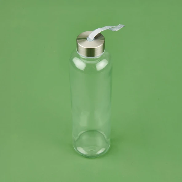 H2O Peluş Kılıflı Cam Matara - Gri / Şeffaf - 3
