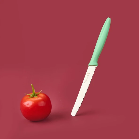 Dişli Domates Bıçağı - Yeşil - 12 cm