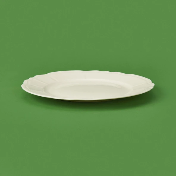 Porselen Tiffany Servis Tabağı - Krem - 25 cm - 3