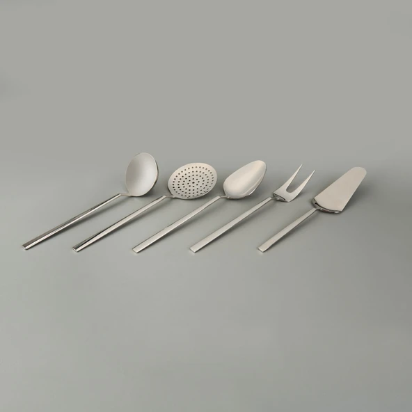 Milano 5 Parça Çelik Servis Seti - Inox