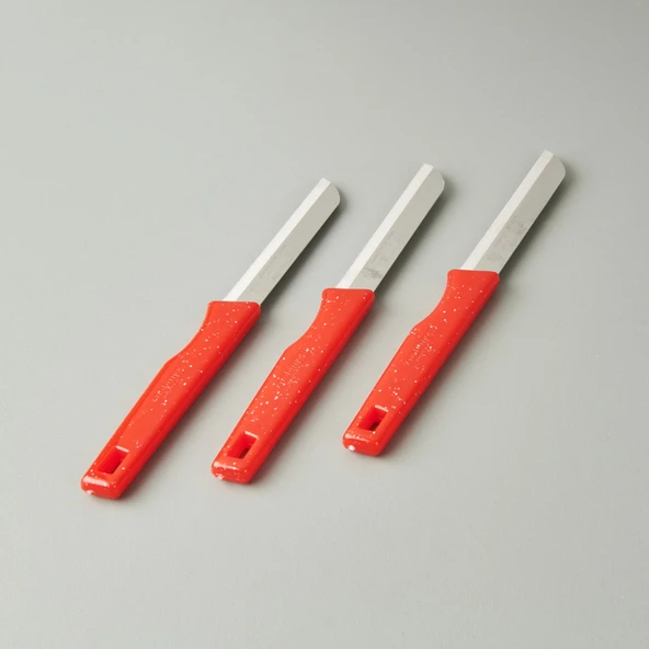 3'lü Simli Meyve Bıçağı - Asorti - 18 cm - 2