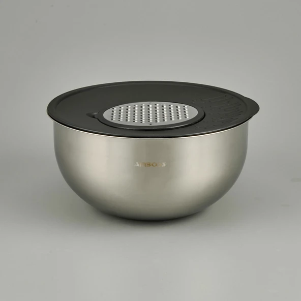 Satin 5 Parça Karıştırma Seti - Inox / Siyah - 4,6 lt - 2