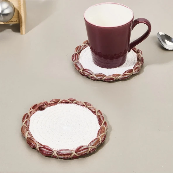 Soft Laetus Bardak Altlığı - Ekru - 13x13 cm