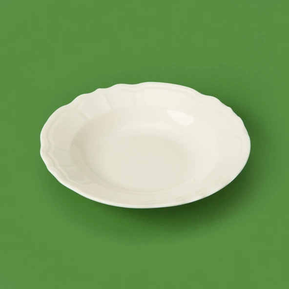 Porselen Tiffany Yemek Tabağı - Krem - 21 cm - 2