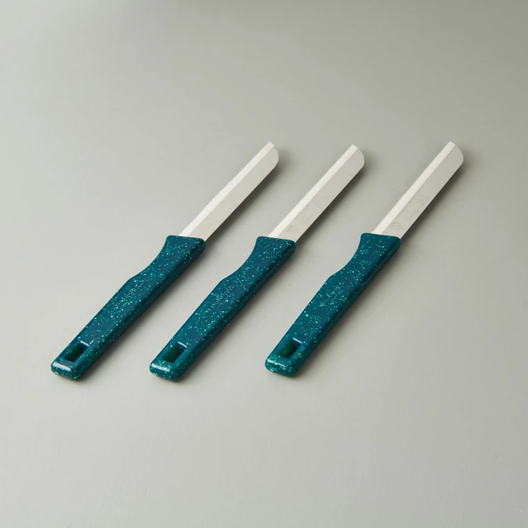 3'lü Simli Meyve Bıçağı - Asorti - 18 cm