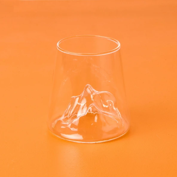 Star İçi Buz Dağı Kabartmalı Bardak - Şeffaf - 400 ml - 2