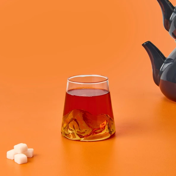 Star İçi Buz Dağı Kabartmalı Bardak - Şeffaf - 400 ml