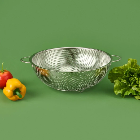 Paslanmaz Çelik Süzgeç - Gri - 28 cm
