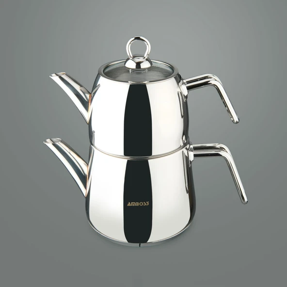 Diamond Orta Boy Çaydanlık - Inox - 1,2 lt + 1,8 lt - 3