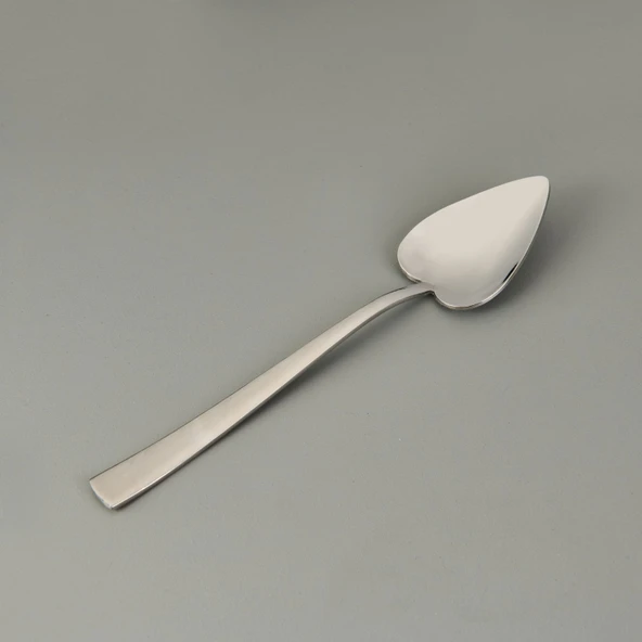 Can Canan 12'li Sade Tatlı Çatal Kaşık Takımı - Gri - 16,2 cm - 2