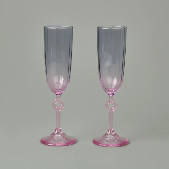 2'li Ayaklı Bardak - Renkli - 150 ml