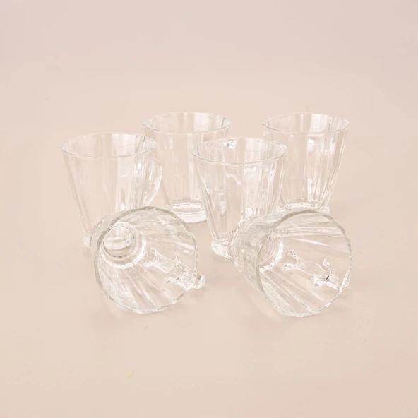 In Love 6'lı Cam Kupa - Şeffaf - 180 ml - 3