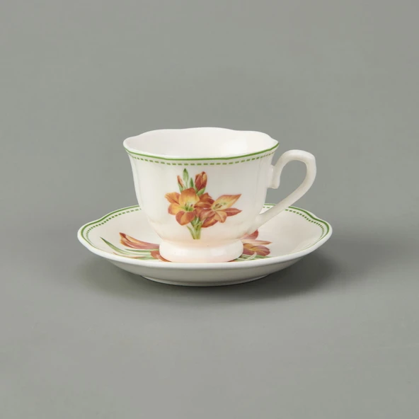 De Flore 12 Parça Kahve Fincan Takımı - Renkli - 2