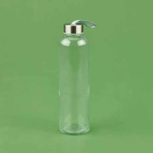 H2O Peluş Kılıflı Cam Matara - Mor / Şeffaf - 2