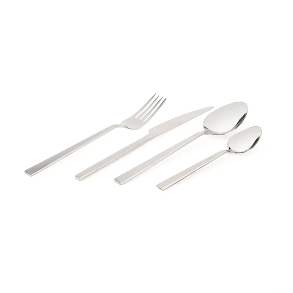 Girit 24 Parça Çelik Çatal Kaşık Bıçak Seti - Inox - 3