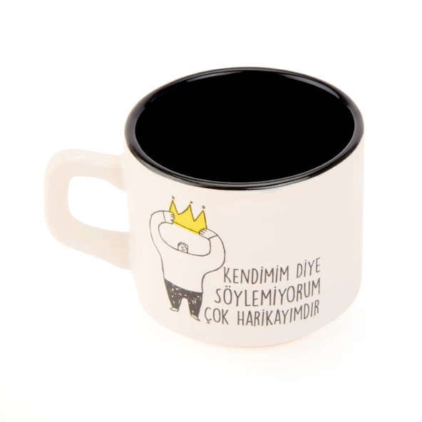 Tasarım Kendimim Diye Söylemiyorum Sloganlı Venüs Kupa - Renkli - 195 ml - 3